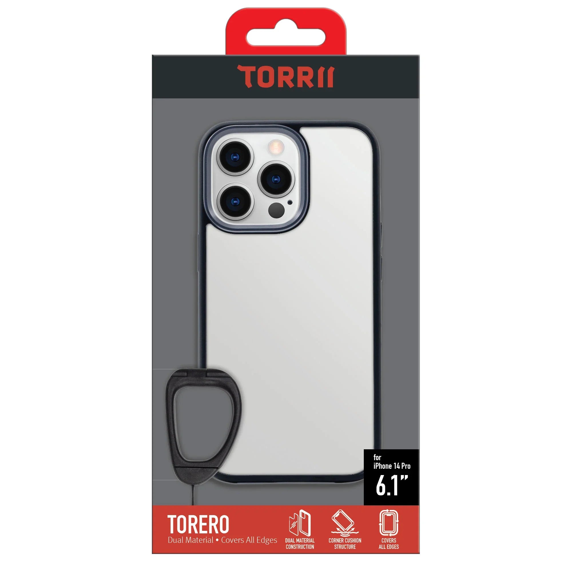Torrii Torero Case Anti-Bacterial Coating For iPhone 14 Pro - Black - Tashqila Torrii Torero Case Anti-Bacterial Coating For iPhone 14 Pro - Black - Tashqila